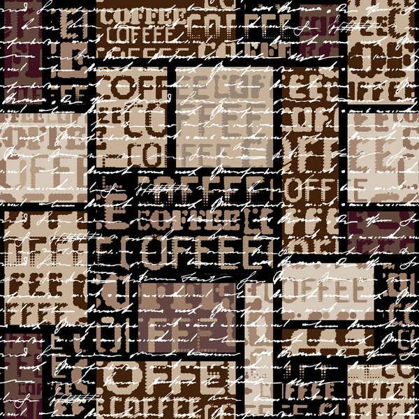 Kaffee vorhanden. Abstrakte Kaffeebohnen auf braunem Hintergrund — Stockvektor