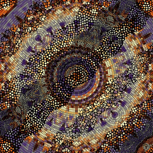 Olas de patrones de mosaico ornamentales — Vector de stock
