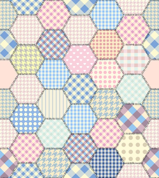 Geometrik patchwork desen bir kareler. — Stok Vektör