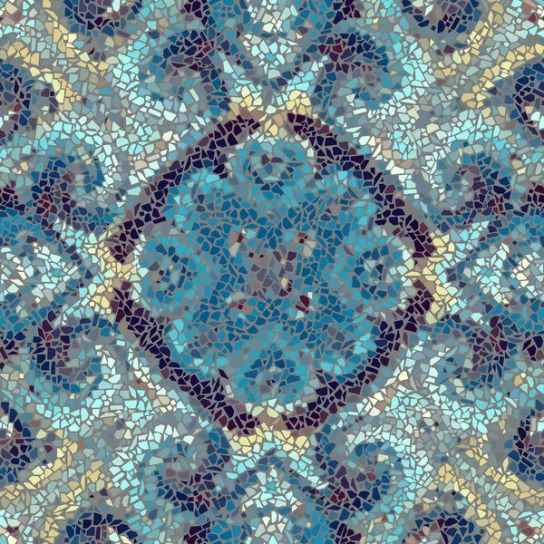 Motif d'art mosaïque sans couture — Image vectorielle