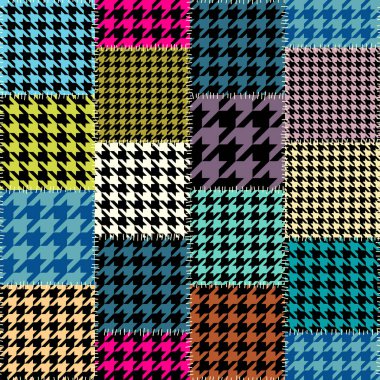 Geometrik patchwork desen bir kareler.