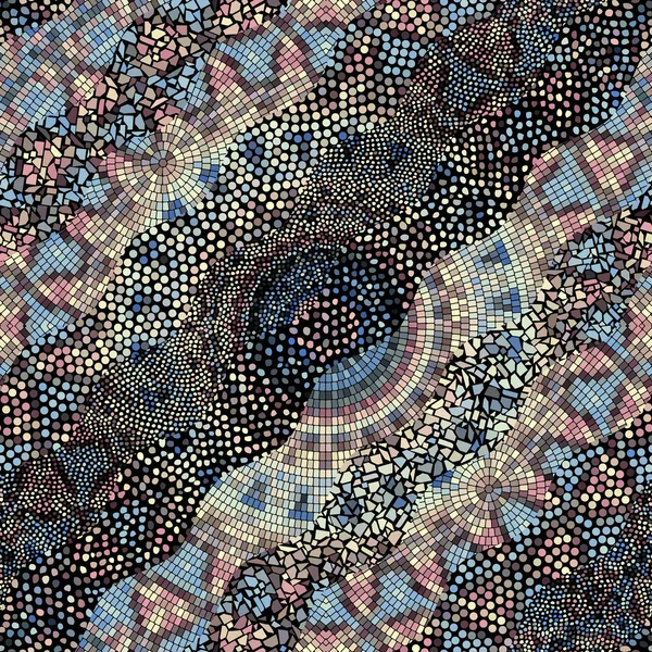 Vagues de motifs de carreaux de mosaïque ornementale — Image vectorielle