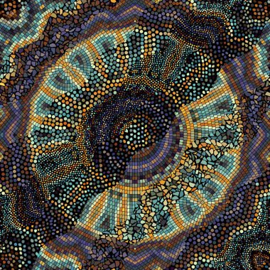 Dalgalar dekoratif mozaik döşeme desenleri