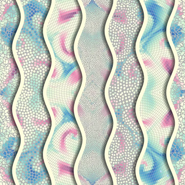 Relief bølger af ornamentale mosaik fliser mønstre – Stock-vektor