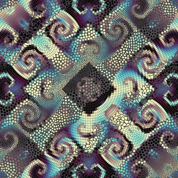 Хвилі орнаментальних мозаїчних візерунків плитки — стоковий вектор
