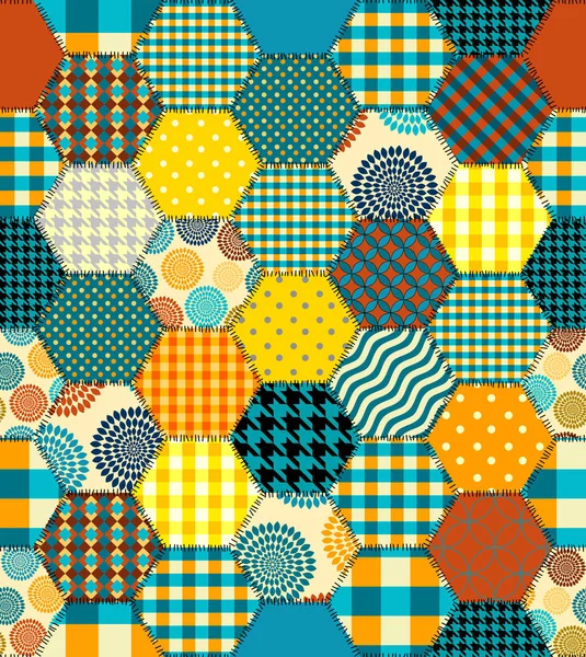 Geometrische patchwork patroon van een vierkanten. — Stockvector