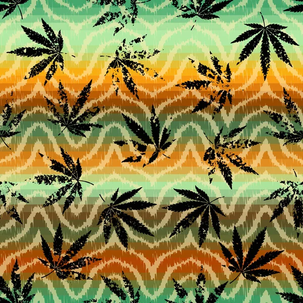 Rastafarian grunge hanf leaves. — Stockvektor