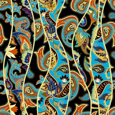 Geometrik patchwork desen dalgaların