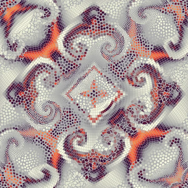 Vagues de motifs de carreaux de mosaïque ornementale — Image vectorielle