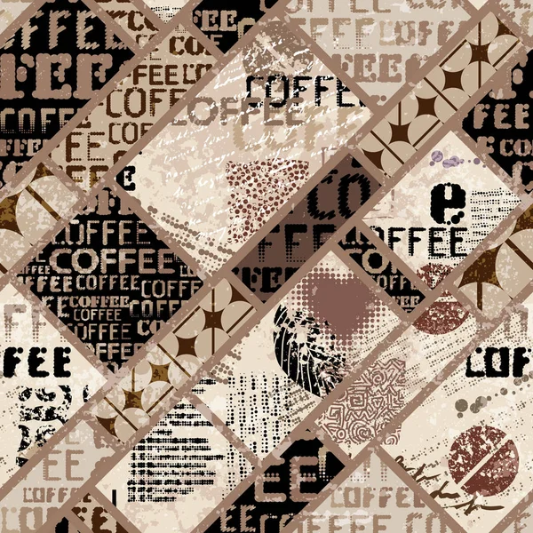 Caffè. Chicchi di caffè astratti su sfondo marrone — Vettoriale Stock