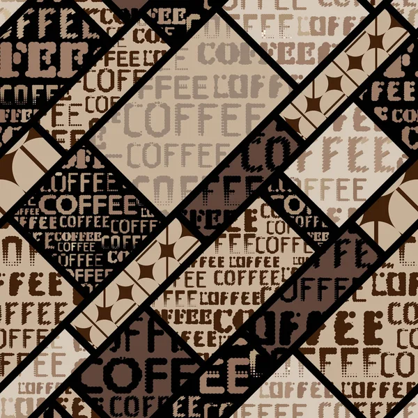 Koffie. Abstracte koffiebonen op bruine achtergrond — Stockvector