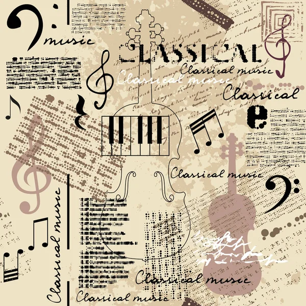 Espalda de música clásica — Vector de stock