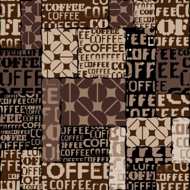 - Kahve. Kahverengi arka planda soyut kahve çekirdekleri