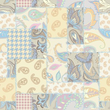Geometrik patchwork desen bir kareler.