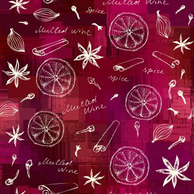 Tarçınlı kusursuz desen. Vektör resim arkaplanı.