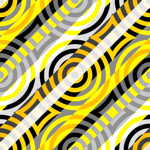 Patrón geométrico amarillo en un estilo collage patchwork . — Archivo Imágenes Vectoriales