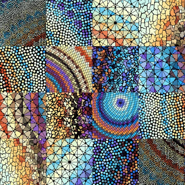 Padrão de arte em mosaico vetorial. Imagem vetorial em mosaico —  Vetores de Stock