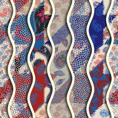 Dikişsiz mozaik sanat deseni. Vektör görüntüsü.