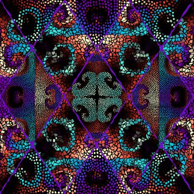 Sorunsuz arka plan deseni. Edikula farklı taş kaplamaların mozaik sanat desen.