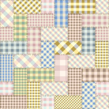 Sorunsuz arka plan deseni. Patchwork desen. Vektör görüntü