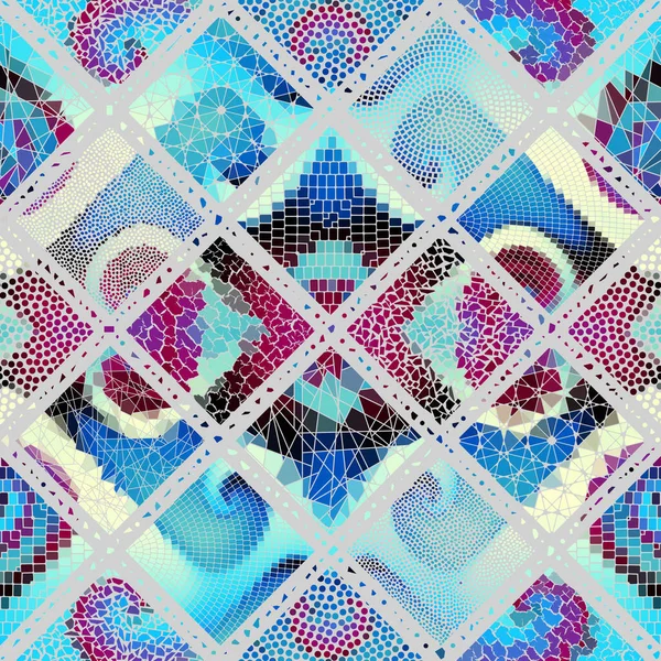 Vzor Bezešvé Pozadí Mozaikové Umění Programování Založené Stylu Art Nouveau — Stockový vektor