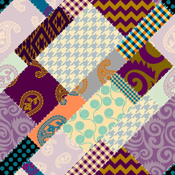 Patrón Fondo Sin Costuras Patrón Patchwork Imagen Vectorial — Archivo Imágenes Vectoriales