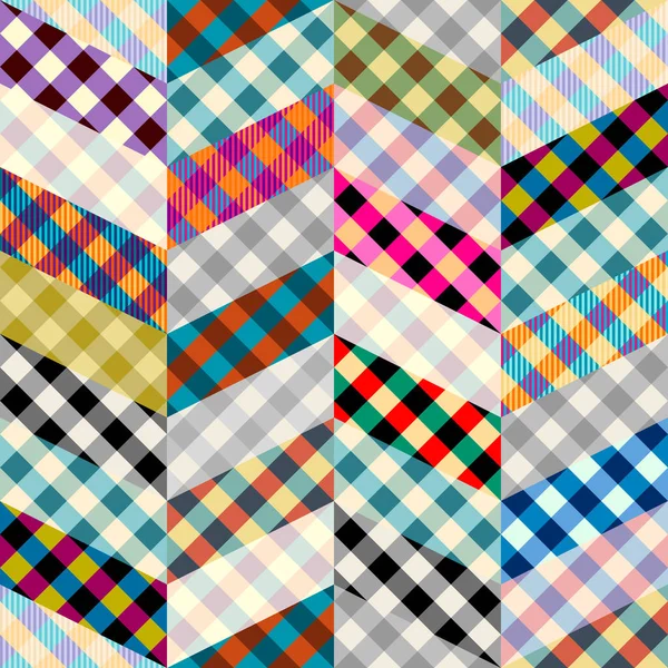 Seamless Background Pattern Textile Patchwork Plaid Patterns Vector Image — Stock Vector