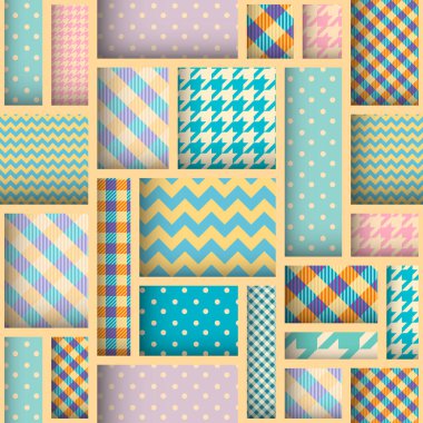 Kağıt kesiği tasarım modelini şekillendirir. Kusursuz vektör deseni. Yama bloğu katmanlı biçimi.