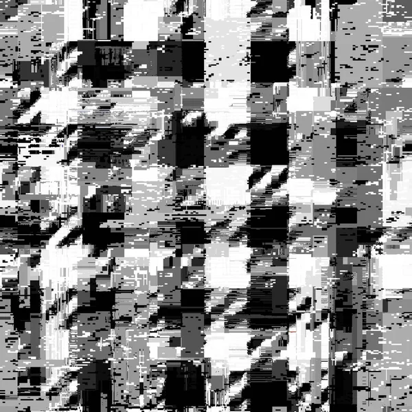 抽象无缝图案 模仿粗劣的肮脏质感 矢量图像 Grunge单色格子花图案 — 图库矢量图片