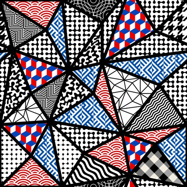 Безшовний Геометричний Абстрактний Візерунок Стилі Блочного Дизайну Векторне Зображення — стоковий вектор