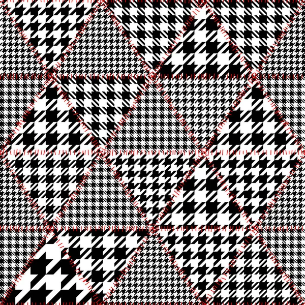 无缝几何图案 典型的犬牙图案 拼凑的风格 矢量图像 — 图库矢量图片