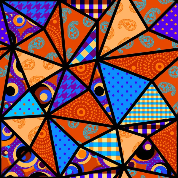 Patrón Fondo Sin Costuras Patrón Retazos Textiles Imagen Vectorial — Vector de stock