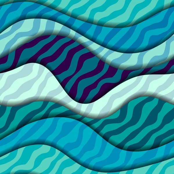 Modèle Sans Couture Modèle Vagues Dans Style Marin Illustration Vectorielle — Image vectorielle