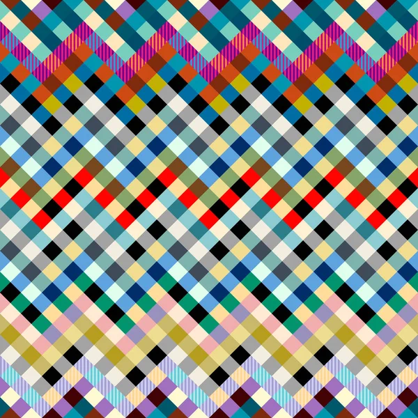 Patrón Fondo Sin Costuras Parches Textiles Cuadros Patchwork Imagen Vectorial — Vector de stock