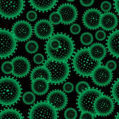 Soyut koronavirüs virionları... kusursuz vektör görüntüsü.