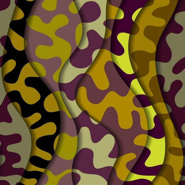 Lapptäckets textila mönster i militär stil. . Vektorbild. — Stock vektor