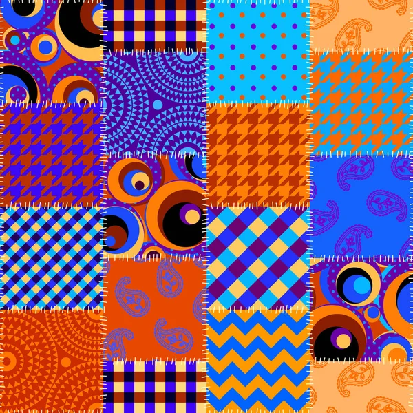 Patchwork textile pattern. Seamless quilting design background. — Stock Vector