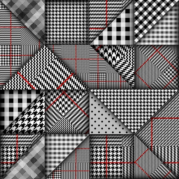 Papier Gesneden Vormen Ontwerp Patroon Naadloze Vector Geometrisch Patroon Patchwork — Stockvector