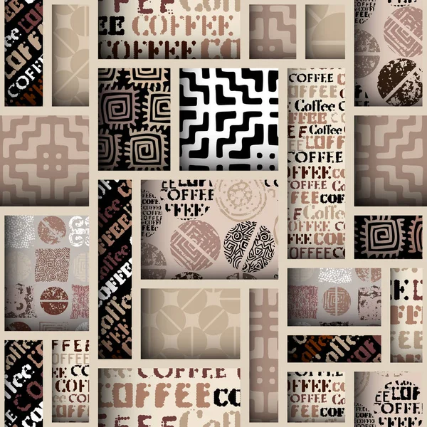 Café. Patrón de café abstracto. Imagen sin costura — Vector de stock