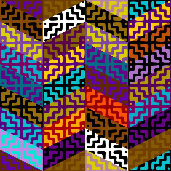 Modèle Fond Sans Couture Modèle Ethnique Tribal Abstrait Patchwork Image — Image vectorielle