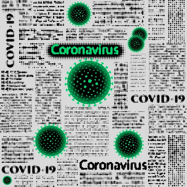 Padrão Viriões Coronavírus Abstrato Imagem Vetorial Sem Emenda — Vetor de Stock