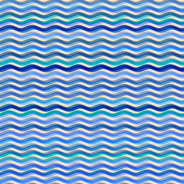 Kusursuz desen. Dalgalar deniz tarzında. Vektör illüstrasyonu.