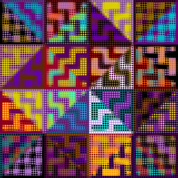 Αφηρημένο Γεωμετρικό Σχέδιο Χαμηλό Πολυ Στυλ Στυλ Pixel Art Εικόνα — Διανυσματικό Αρχείο