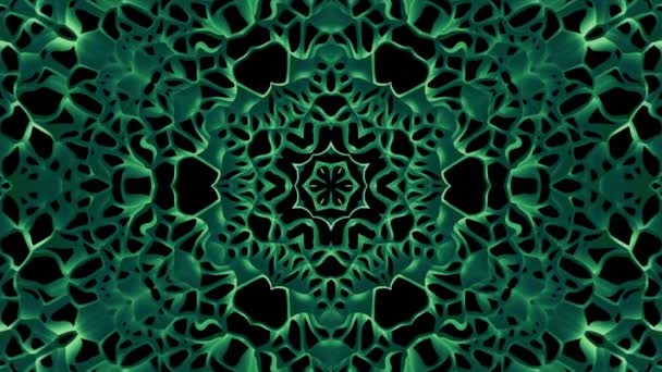 Арабський геометричний візерунок Зелений Мандала. — стокове відео