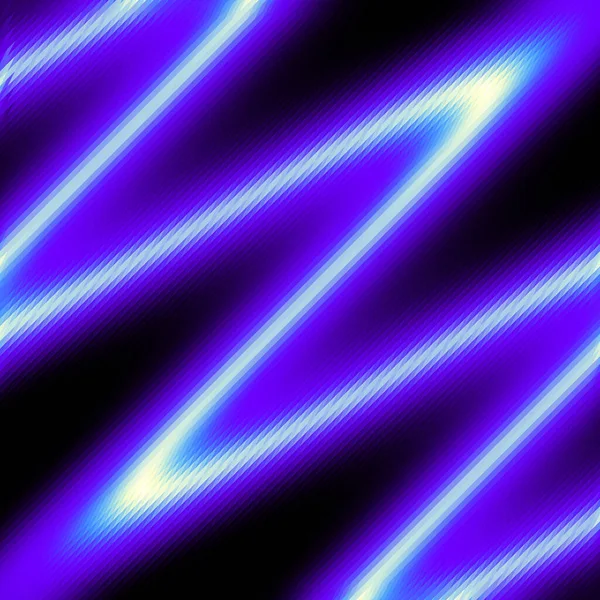 Neon Elektrische Blauwe Golvende Lijn Diagonale Stroken Laag Polypatroon Vectorafbeelding — Stockvector