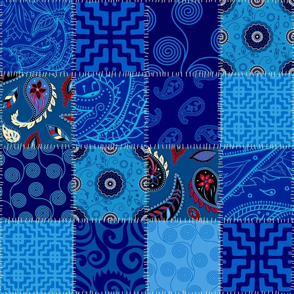 Seamless Background Pattern Textile Patchwork Pattern Vector Image — Stock Vector