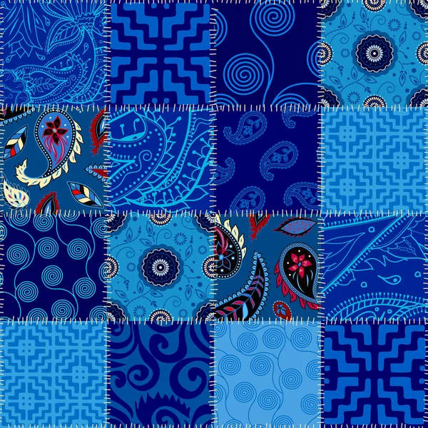 Patrón Fondo Sin Costuras Patrón Retazos Textiles Imagen Vectorial — Vector de stock