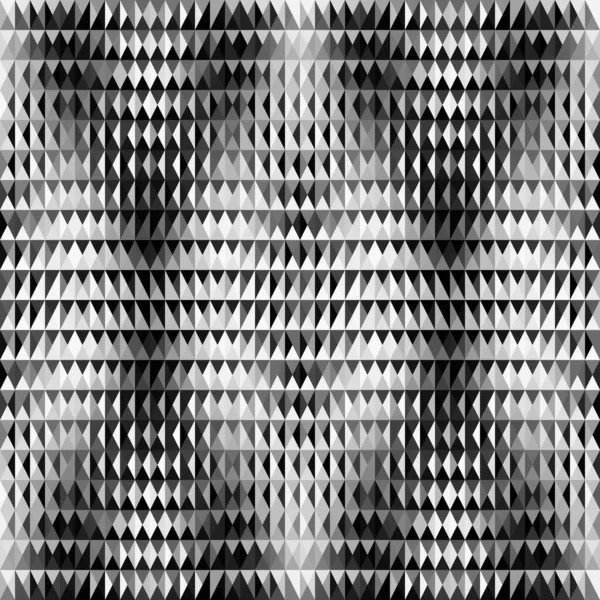 Naadloos Monochroom Geometrisch Abstract Patroon Lage Polystijl Vectorafbeelding — Stockvector