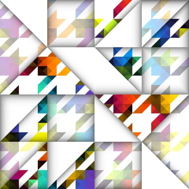 Kağıt kesiği tasarım modelini şekillendirir. Kusursuz vektör geometrik desen. Yama bloğu katmanlı biçimi.