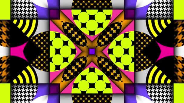 对称抽象迷幻环路背景 — 图库视频影像
